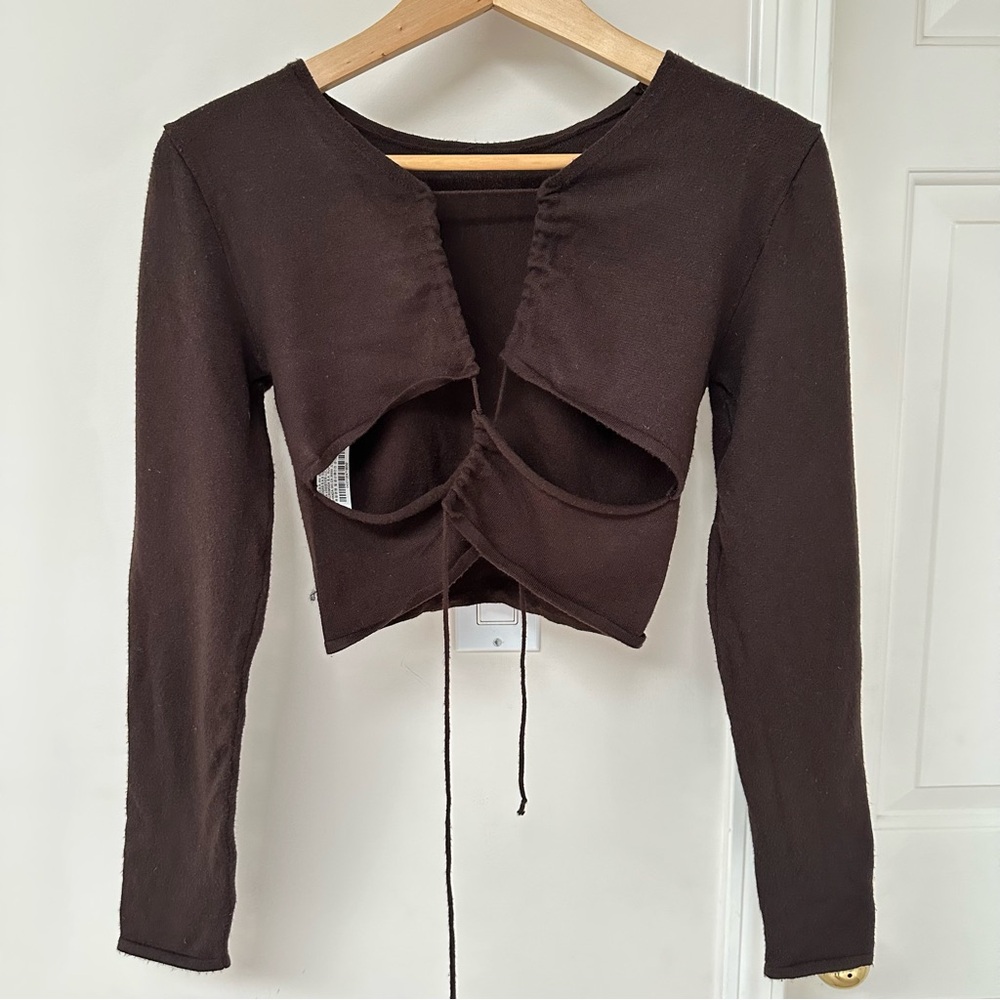 Zara Dark Brown cross cross sweater